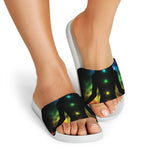 Seven Chakras Aura Print White Slide Sandals
