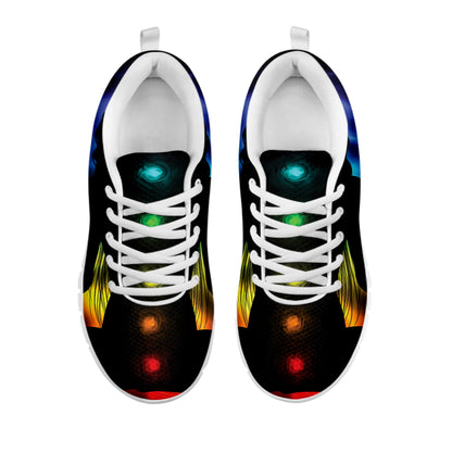 Seven Chakras Aura Print White Sneakers