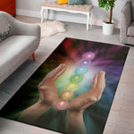 Seven Chakras Energy Print Area Rug