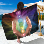 Seven Chakras Energy Print Beach Sarong Wrap