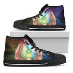 Seven Chakras Energy Print Black High Top Shoes