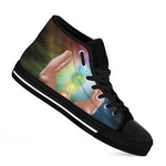 Seven Chakras Energy Print Black High Top Shoes