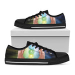 Seven Chakras Energy Print Black Low Top Shoes 