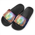 Seven Chakras Energy Print Black Slide Sandals