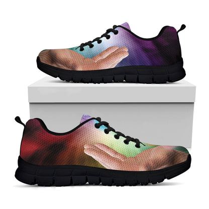 Seven Chakras Energy Print Black Sneakers