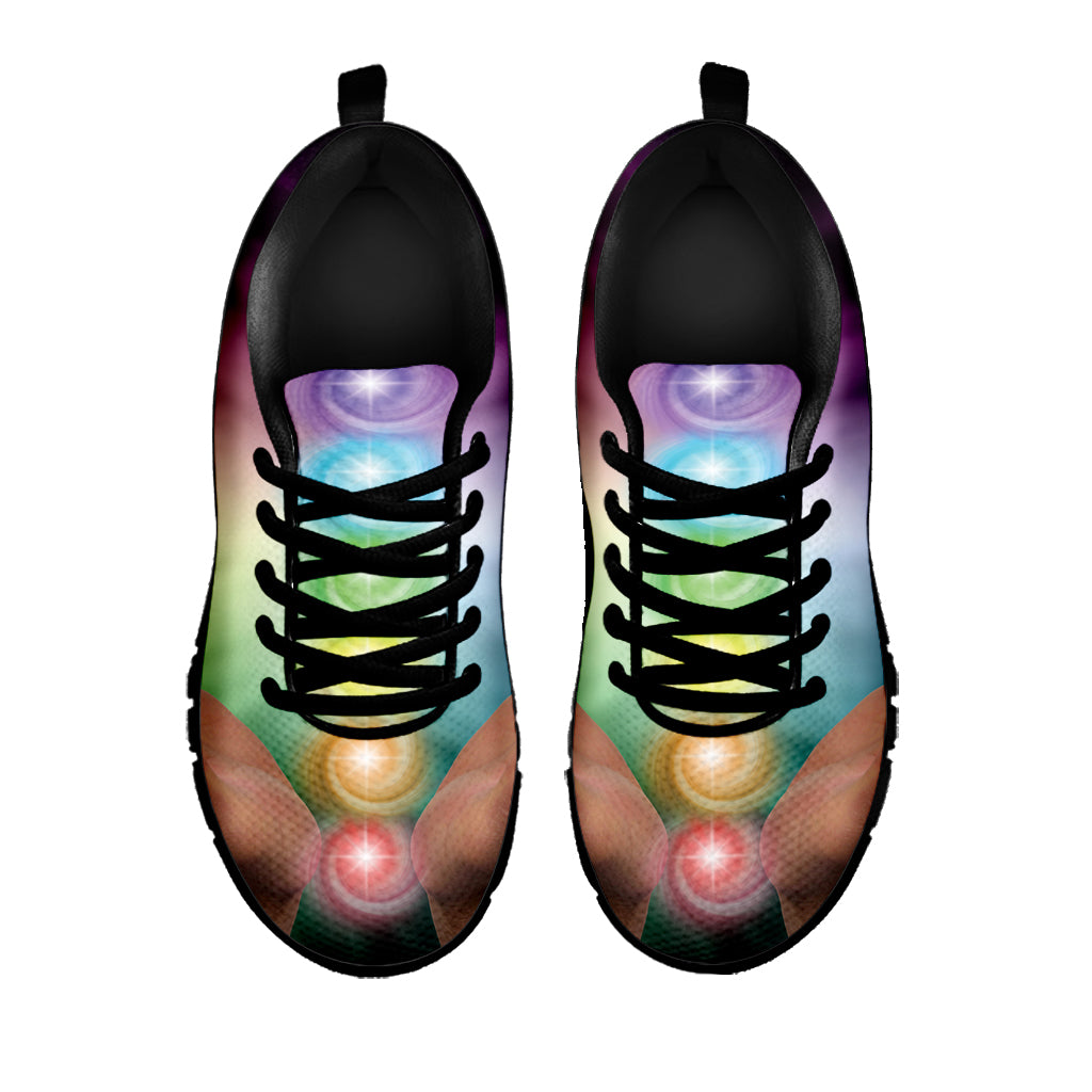 Seven Chakras Energy Print Black Sneakers