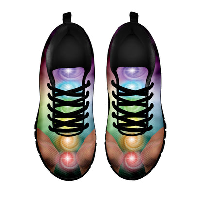 Seven Chakras Energy Print Black Sneakers
