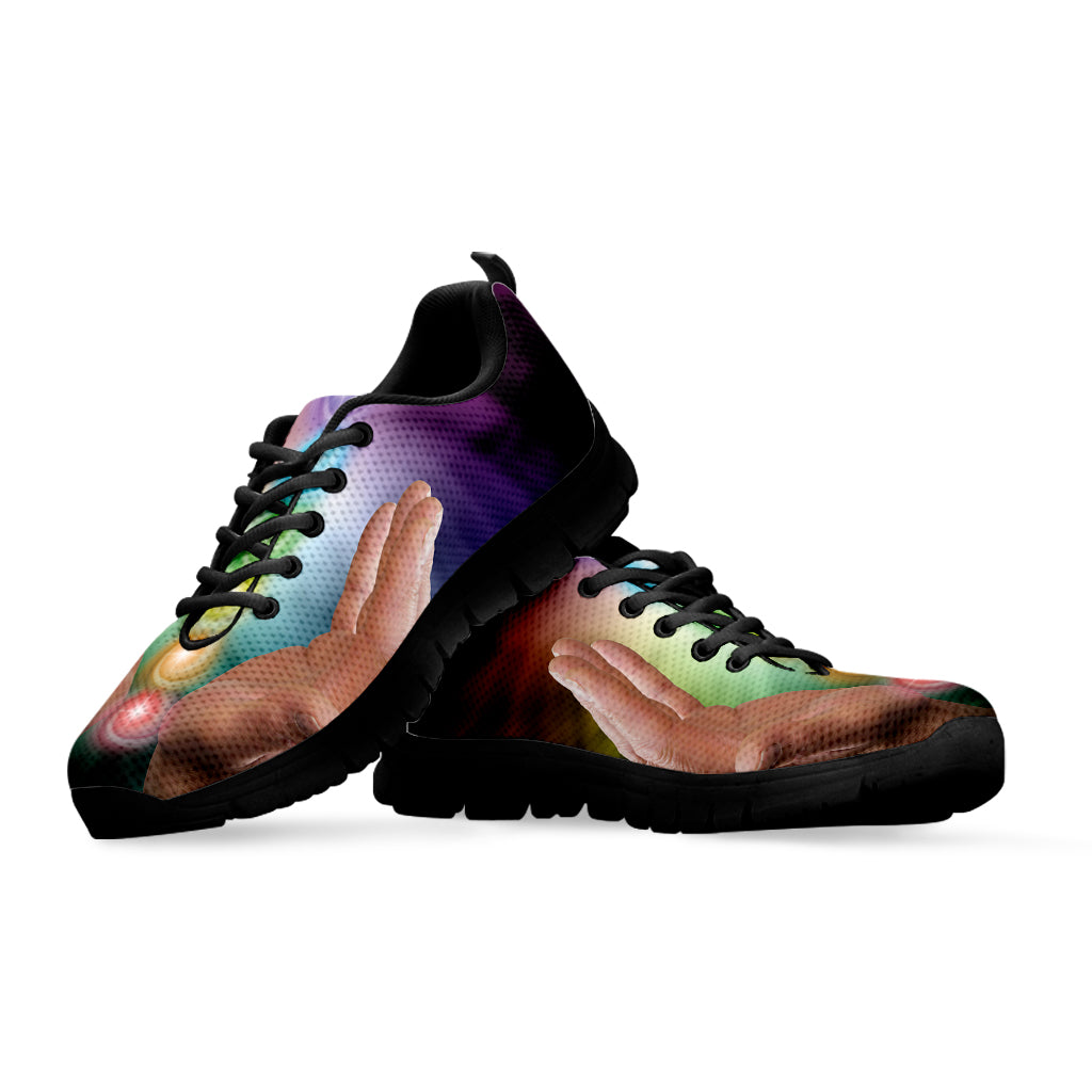 Seven Chakras Energy Print Black Sneakers