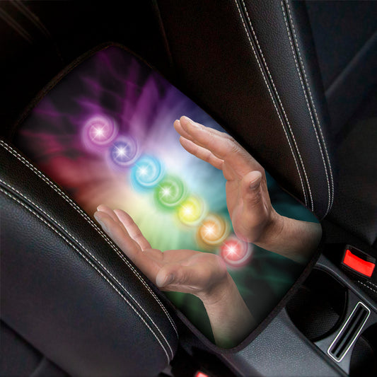 Seven Chakras Energy Print Car Center Console Cover