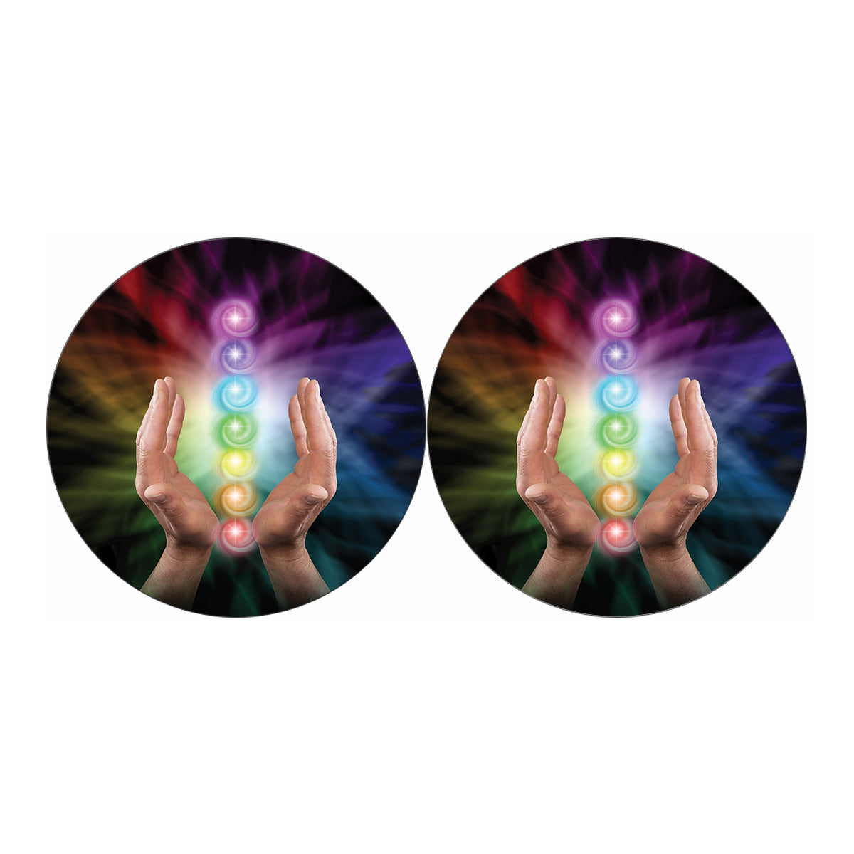 Seven Chakras Energy Print Car Coasters