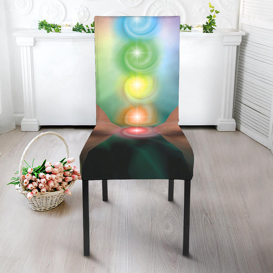 Seven Chakras Energy Print Dining Chair Slipcover