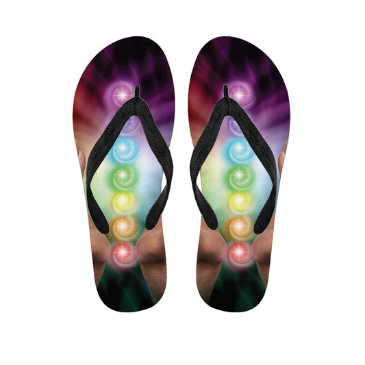 Seven Chakras Energy Print Flip Flops