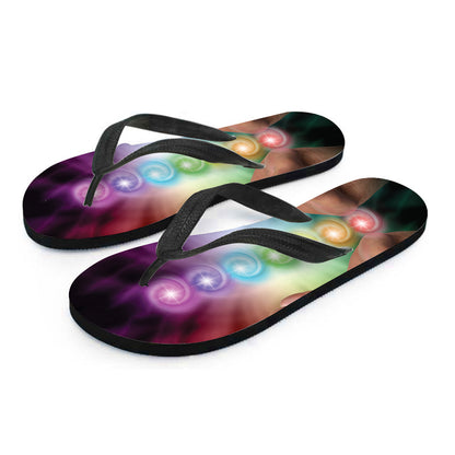 Seven Chakras Energy Print Flip Flops
