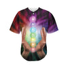 Seven Chakras Energy Print Men's Baseball Jersey