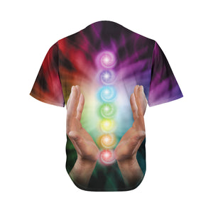 Seven Chakras Energy Print Men's Baseball Jersey