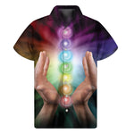 Seven Chakras Energy Print Men's Short Sleeve Shirt