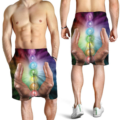 Seven Chakras Energy Print Men's Shorts