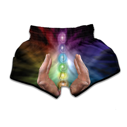 Seven Chakras Energy Print Muay Thai Boxing Shorts