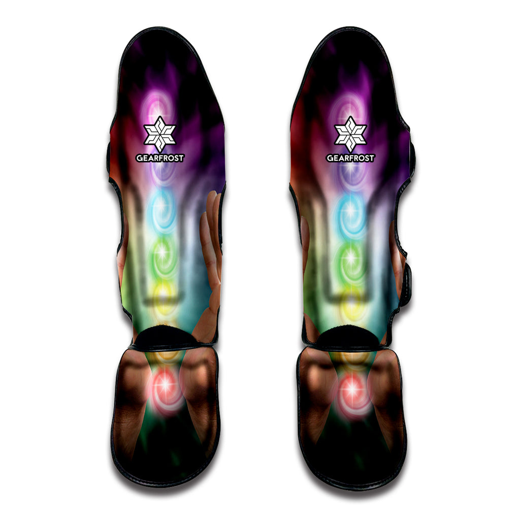 Seven Chakras Energy Print Muay Thai Shin Guard