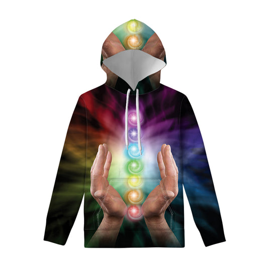 Seven Chakras Energy Print Pullover Hoodie