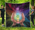 Seven Chakras Energy Print Quilt