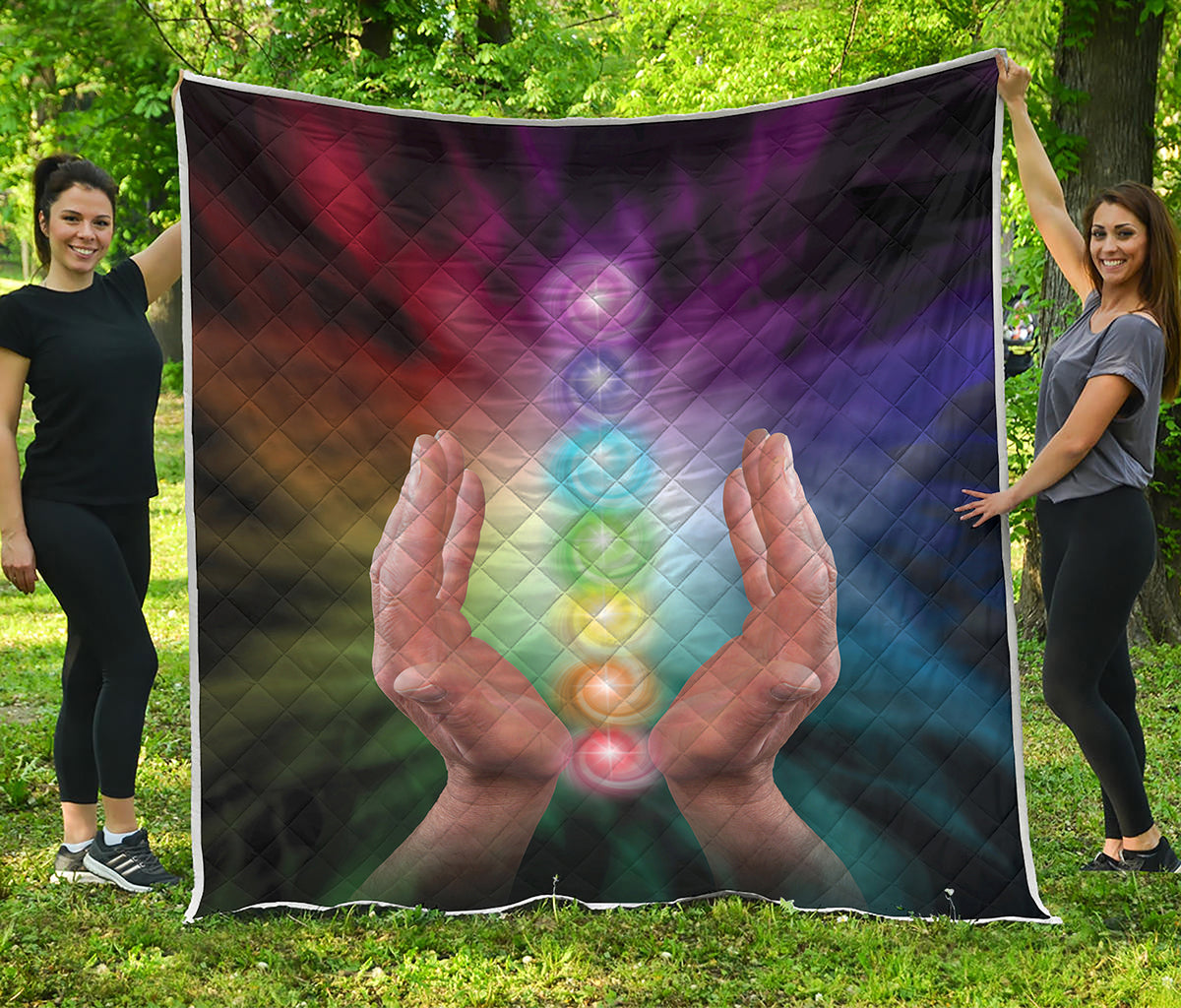 Seven Chakras Energy Print Quilt