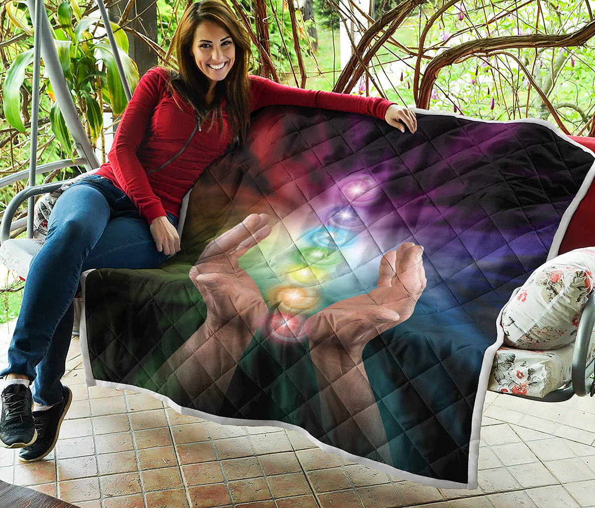 Seven Chakras Energy Print Quilt