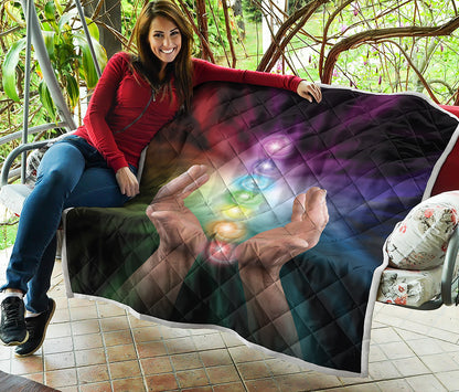 Seven Chakras Energy Print Quilt