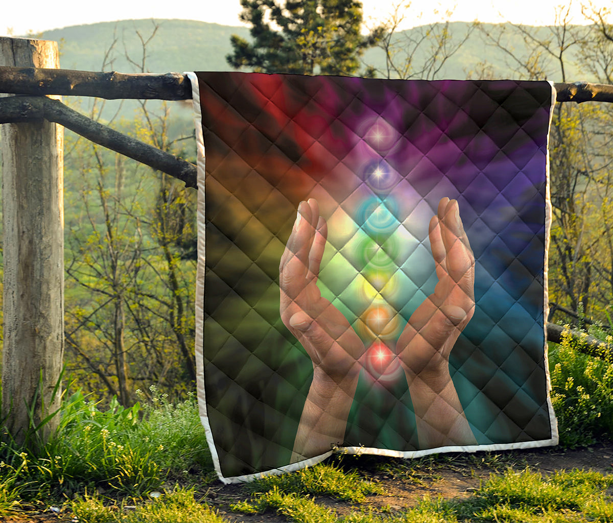 Seven Chakras Energy Print Quilt