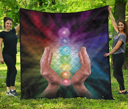 Seven Chakras Energy Print Quilt