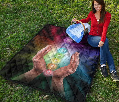 Seven Chakras Energy Print Quilt