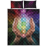 Seven Chakras Energy Print Quilt Bed Set