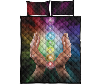 Seven Chakras Energy Print Quilt Bed Set