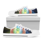Seven Chakras Energy Print White Low Top Shoes