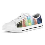 Seven Chakras Energy Print White Low Top Shoes