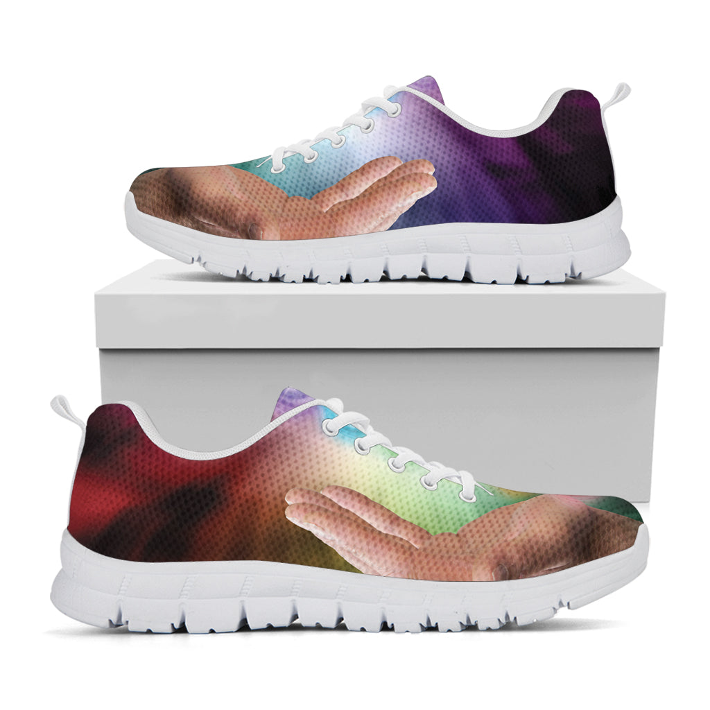 Seven Chakras Energy Print White Sneakers