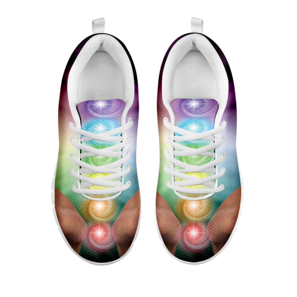 Seven Chakras Energy Print White Sneakers
