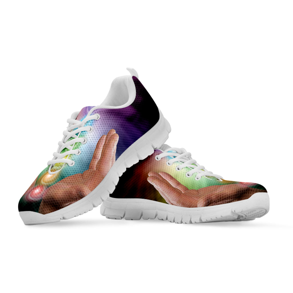 Seven Chakras Energy Print White Sneakers