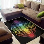 Seven Chakras Flower Of Life Print Area Rug