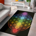 Seven Chakras Flower Of Life Print Area Rug