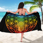 Seven Chakras Flower Of Life Print Beach Sarong Wrap