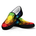 Seven Chakras Flower Of Life Print Black Slip On Sneakers