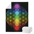 Seven Chakras Flower Of Life Print Blanket