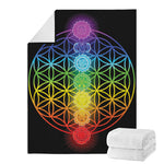 Seven Chakras Flower Of Life Print Blanket