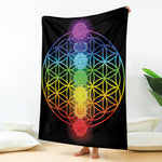 Seven Chakras Flower Of Life Print Blanket