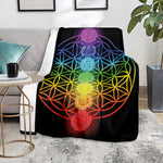 Seven Chakras Flower Of Life Print Blanket