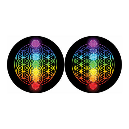 Seven Chakras Flower Of Life Print Car Coasters