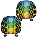 Seven Chakras Flower Of Life Print Car Headrest Covers