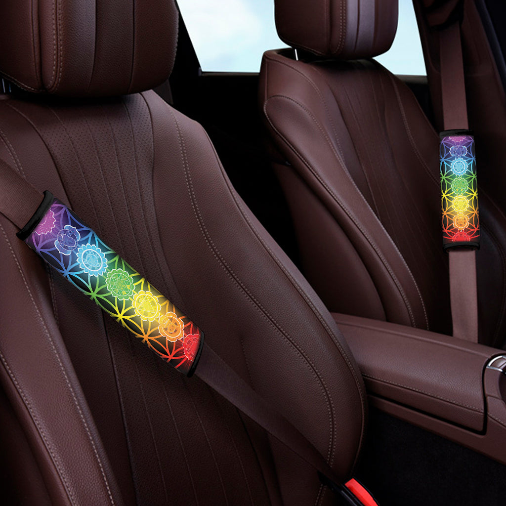 Seven Chakras Flower Of Life Print Car Seat Belt Covers