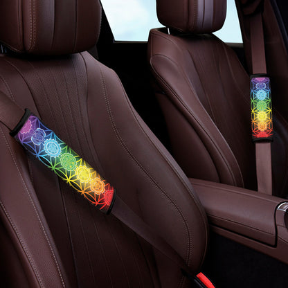 Seven Chakras Flower Of Life Print Car Seat Belt Covers